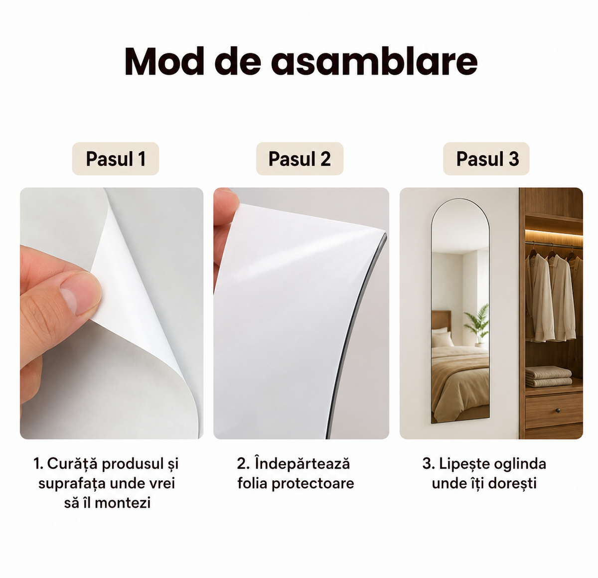 Oglinda Acrilica Flexibila Autoadeziva 80x40 cm