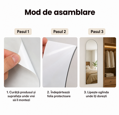 Oglinda Acrilica Flexibila Autoadeziva 80x40 cm